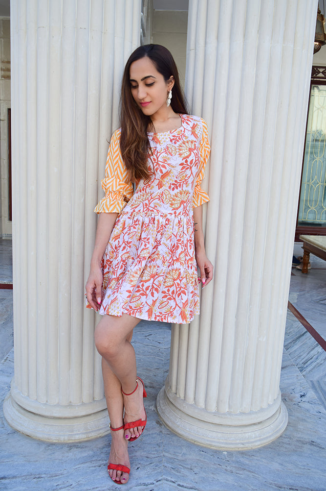orange lily short dress