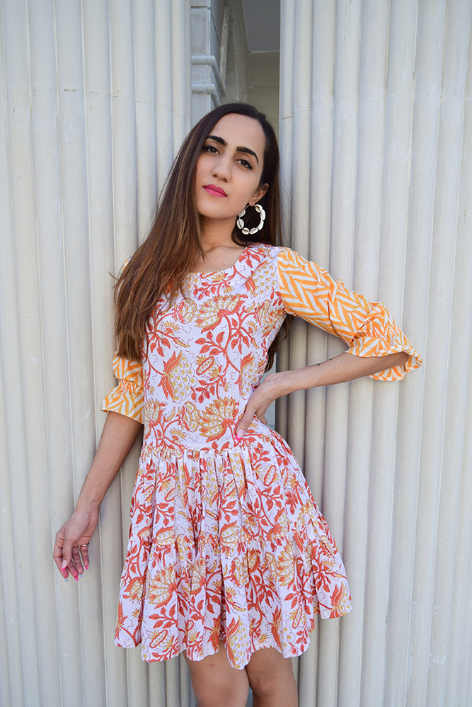 orange lily short dress