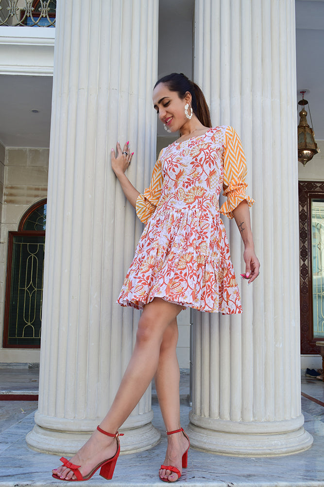 orange lily short dress